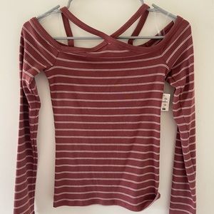 Aeropostale Off The Shoulder Long sleeve Top